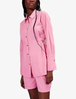 Whistles Lola Drawstring-waist Woven Shorts -Sweaty Bety Clothing Shop R04154605 PINK ALT04