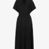 Vince V-neck Belted Woven Midi Dress