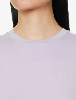 Vince Essential Round-neck Cotton-jersey T-shirt -Sweaty Bety Clothing Shop R04154648 WISTERIA ALT04