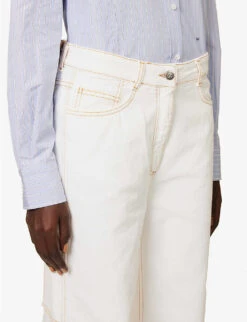Salma Straight-leg Mid-rise Organic-cotton Denim Jeans -Sweaty Bety Clothing Shop R04155204 WHITE ALT04