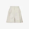 Max Mara Bormida Pleated Stretch-wool Shorts 1 Max Mara Bormida Pleated Stretch-wool Shorts -Sweaty Bety Clothing Shop R04156246 SAND M