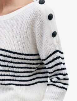 Ikks Striped Cotton-blend Jumper -Sweaty Bety Clothing Shop R04156281 IVORY ALT03