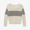 Ikks Striped Cotton-blend Jumper -Sweaty Bety Clothing Shop R04156281 IVORY M