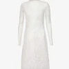 Vezzo V-neck Regular-fit Woven Midi Dress -Sweaty Bety Clothing Shop R04156402 WHITE M