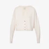 V-neck Cropped Organic Cashmere-knitted Cardigan
