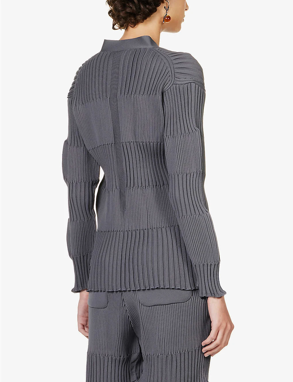 Fluted Recycled-polyester Knitted Cardigan 6 Fluted Recycled-polyester Knitted Cardigan - Image 4