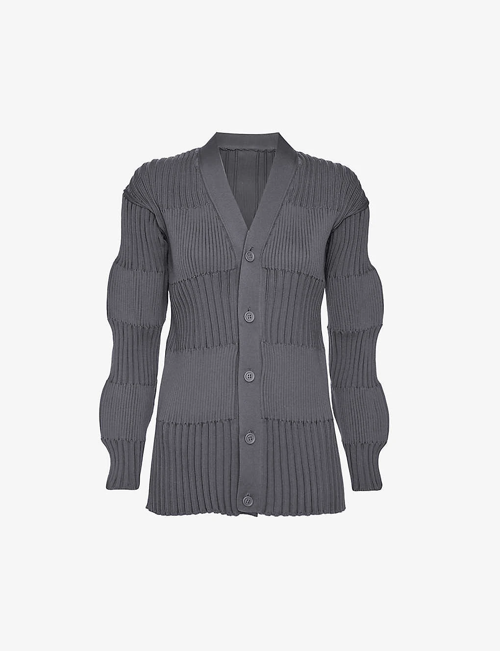 Fluted Recycled-polyester Knitted Cardigan 3 Fluted Recycled-polyester Knitted Cardigan