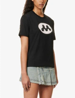 Walkman Graphic-print Cotton T-shirt 9 Walkman Graphic-print Cotton T-shirt -Sweaty Bety Clothing Shop R04158090 BLACK ALT02