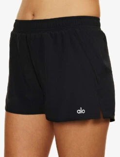 Stride Relaxed-fit High-rise Stretch-woven Shorts 11 Stride Relaxed-fit High-rise Stretch-woven Shorts -Sweaty Bety Clothing Shop R04158208 BLACK ALT04