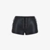 Azora Eyelet-embellished Faux-leather Micro Mini Shorts -Sweaty Bety Clothing Shop R04158225 BLACK M
