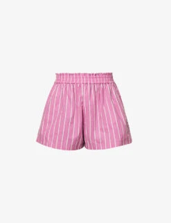 Faithfull The Brand Elva Striped Cotton-poplin Shorts