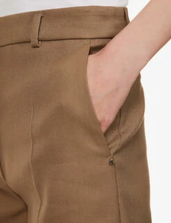 Sportmax Ocra Pressed-crease Regular-fit Cotton-blend Shorts -Sweaty Bety Clothing Shop R04158876 BEIGE ALT04
