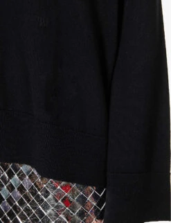 Bottega Veneta Relaxed-fit V-neck Wool Knitted Jumper -Sweaty Bety Clothing Shop R04159943 BLACK ALT04