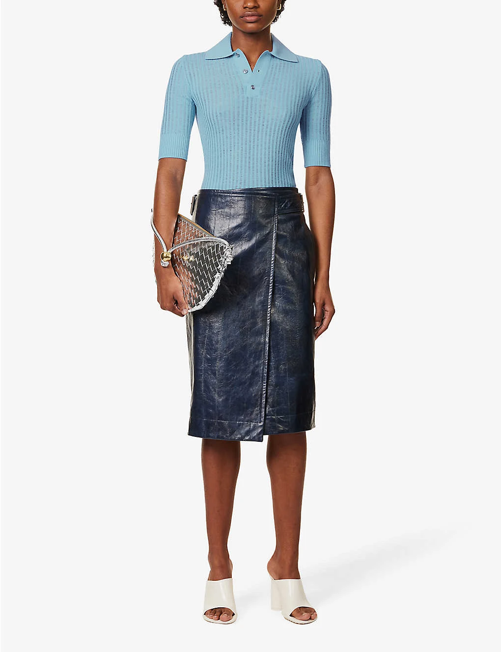 Bottega Veneta Collar Short-sleeve Wool Top 4 Bottega Veneta Collar Short-sleeve Wool Top - Image 2