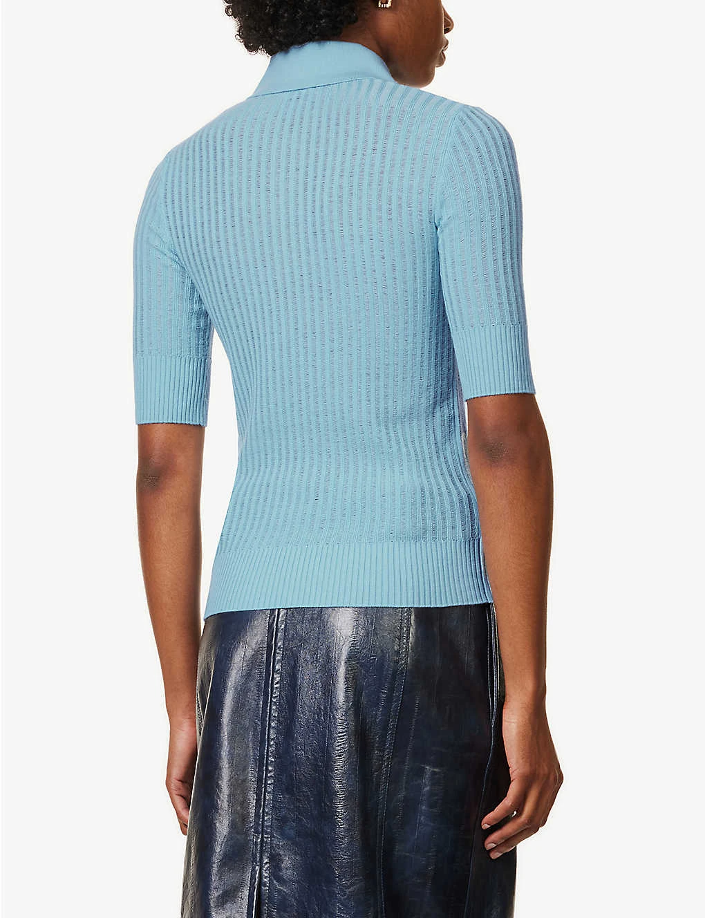 Bottega Veneta Collar Short-sleeve Wool Top 6 Bottega Veneta Collar Short-sleeve Wool Top - Image 4