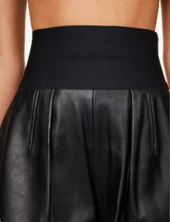 ALEXANDER WANG Safari High-rise Leather Shorts -Sweaty Bety Clothing Shop R04160710 BLACK ALT04