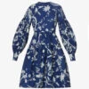 Erdem Floral-print Tiered-hem Cotton-poplin Mini Dress