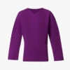 STELLA MCCARTNEY V-neck Ribbed-trim Knitted Jumper -Sweaty Bety Clothing Shop R04160803 BRIGHTPURPLE M