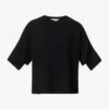 STELLA MCCARTNEY Compact Knit Dipped-hem Knitted Top 2 STELLA MCCARTNEY Compact Knit Dipped-hem Knitted Top -Sweaty Bety Clothing Shop R04160805 BLACK M