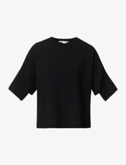STELLA MCCARTNEY Compact Knit Dipped-hem Knitted Top