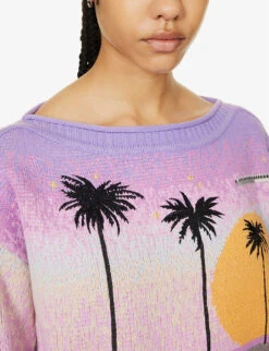 Relaxed-fit Logo-embroidered Knitted Jumper -Sweaty Bety Clothing Shop R04161061 MULTI ALT04