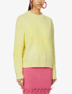 The Still Life Embroidered Cotton-blend Knitted Jumper -Sweaty Bety Clothing Shop R04161063 LIMONCELLO ALT02