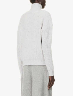 Max Mara Favore Cable-knit Wool-blend Knitted Jumper -Sweaty Bety Clothing Shop R04161469 WHITE ALT03