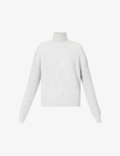 Max Mara Favore Cable-knit Wool-blend Knitted Jumper