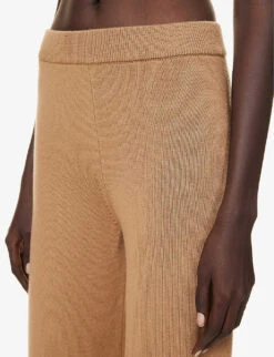 Max Mara Visone Wide-leg Wool Knitted Trousers -Sweaty Bety Clothing Shop R04161475 CAMEL ALT04