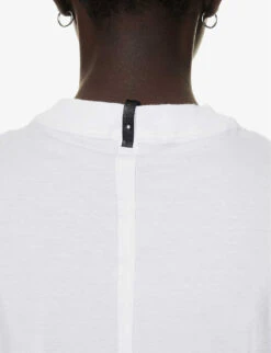 Short-sleeved Round-neck Stretch-cotton T-shirt -Sweaty Bety Clothing Shop R04164414 WHITE ALT04