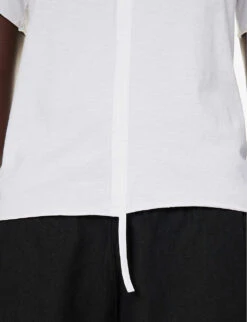 Short-sleeved Round-neck Stretch-cotton T-shirt -Sweaty Bety Clothing Shop R04164414 WHITE ALT05