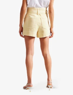 Ted Baker Danikii Self-tie Stretch-denim Shorts -Sweaty Bety Clothing Shop R04165570 LTYELLOW ALT02