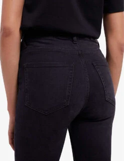 THE KOOPLES Logo-embellished Slim-fit Mid-rise Stretch Denim Jeans -Sweaty Bety Clothing Shop R04166186 BLACK ALT04