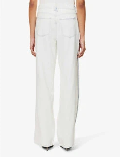 GOOD AMERICAN Good Boy Side-split Relaxed-fit Denim-blend Jeans -Sweaty Bety Clothing Shop R04166599 INDIGO497 ALT04