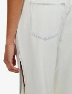 GOOD AMERICAN Good Boy Side-split Relaxed-fit Denim-blend Jeans -Sweaty Bety Clothing Shop R04166599 INDIGO497 ALT05