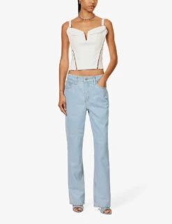 GOOD AMERICAN Good '90s Straight-leg Mi-rise Denim-blend Jeans -Sweaty Bety Clothing Shop R04166600 INDIGO498 ALT02