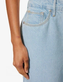 GOOD AMERICAN Good '90s Straight-leg Mi-rise Denim-blend Jeans -Sweaty Bety Clothing Shop R04166600 INDIGO498 ALT05