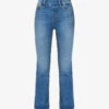 GOOD AMERICAN Pull On Straight Faded-wash Straight High-rise Stretch-denim Jeans -Sweaty Bety Clothing Shop R04166636 INDIGO490 M