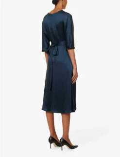 Pantera V-neck Satin Midi Dress -Sweaty Bety Clothing Shop R04167344 ABISSO ALT03