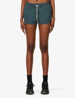 Vuori Halo Mid-rise Stretch-recycled Polyester Shorts -Sweaty Bety Clothing Shop R04167656 STONEHEATHER ALT02