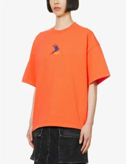 Exclusive Unisex Kria Logo-embroidered Organic Cotton T-shirt -Sweaty Bety Clothing Shop R04168672 RED ALT02