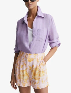 Reiss Bonnie High-rise Floral-print Woven Shorts -Sweaty Bety Clothing Shop R04168933 MULTI ALT02