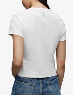 AllSaints Stevie Slim-fit Organic-cotton T-shirt -Sweaty Bety Clothing Shop R04172260 OPTICWHITE ALT03