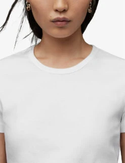 AllSaints Stevie Slim-fit Organic-cotton T-shirt -Sweaty Bety Clothing Shop R04172260 OPTICWHITE ALT04