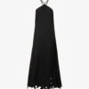 Simone Cut-out Halterneck Low-back Linen-blend Dress -Sweaty Bety Clothing Shop R04172385 BLACK M