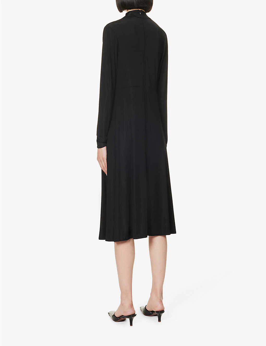 Jil Sander High-neck Flared-skirt Stretch-woven Midi Dress 6 Jil Sander High-neck Flared-skirt Stretch-woven Midi Dress - Image 4