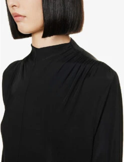 Jil Sander High-neck Flared-skirt Stretch-woven Midi Dress 11 Jil Sander High-neck Flared-skirt Stretch-woven Midi Dress -Sweaty Bety Clothing Shop R04173096 1 ALT04