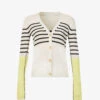 Striped Purl-knit Recycled-cashmere And Organic-cotton Blend Cardigan