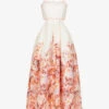 Zimmermann Devi Floral-print Flared-hem Linen Midi Dress