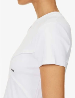 Deconstructed Asymmetric-hem Stretch-cotton Top -Sweaty Bety Clothing Shop R04174798 WHITE ALT03